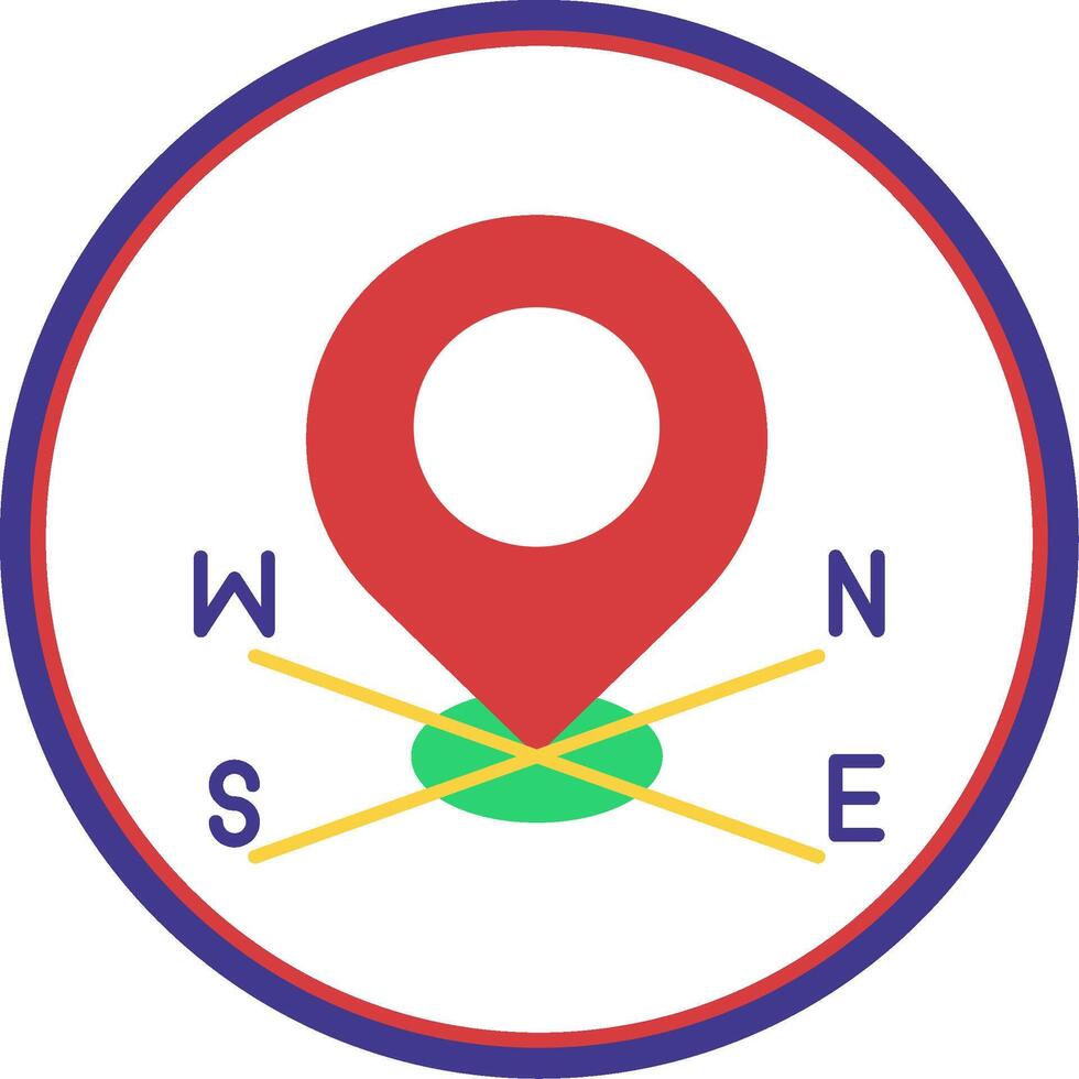 Corrdinate Flat Circle Uni Icon vector