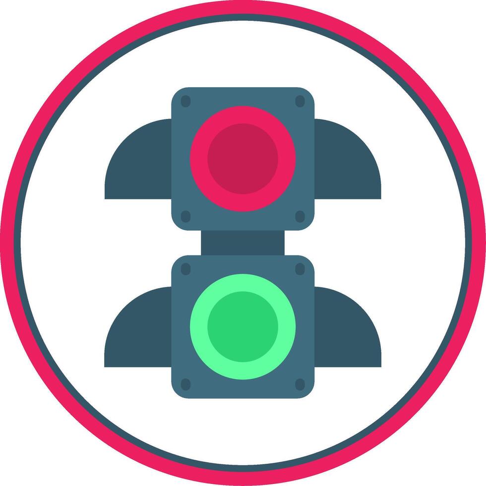 Traffic light Flat Circle Uni Icon vector