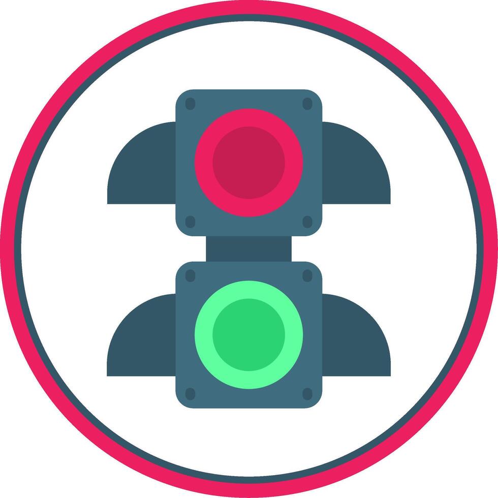 Traffic light Flat Circle Uni Icon vector