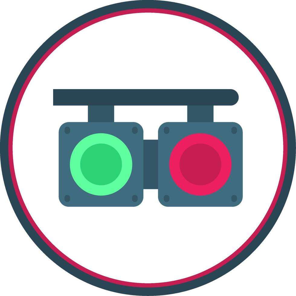 Crossing Flat Circle Uni Icon vector