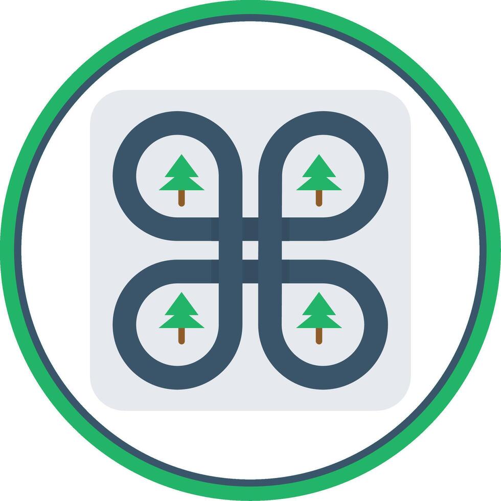 Overpass Flat Circle Uni Icon vector