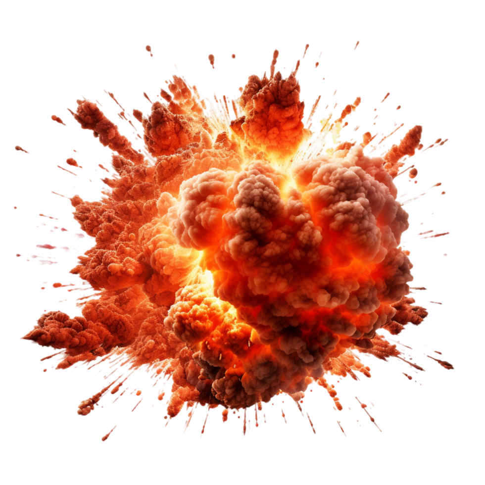 AI generated Bomb fire explosion png
