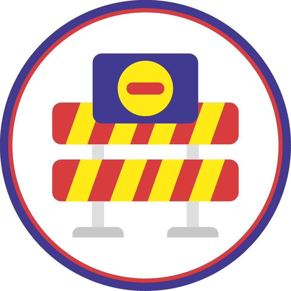 Road closed Flat Circle Uni Icon vector