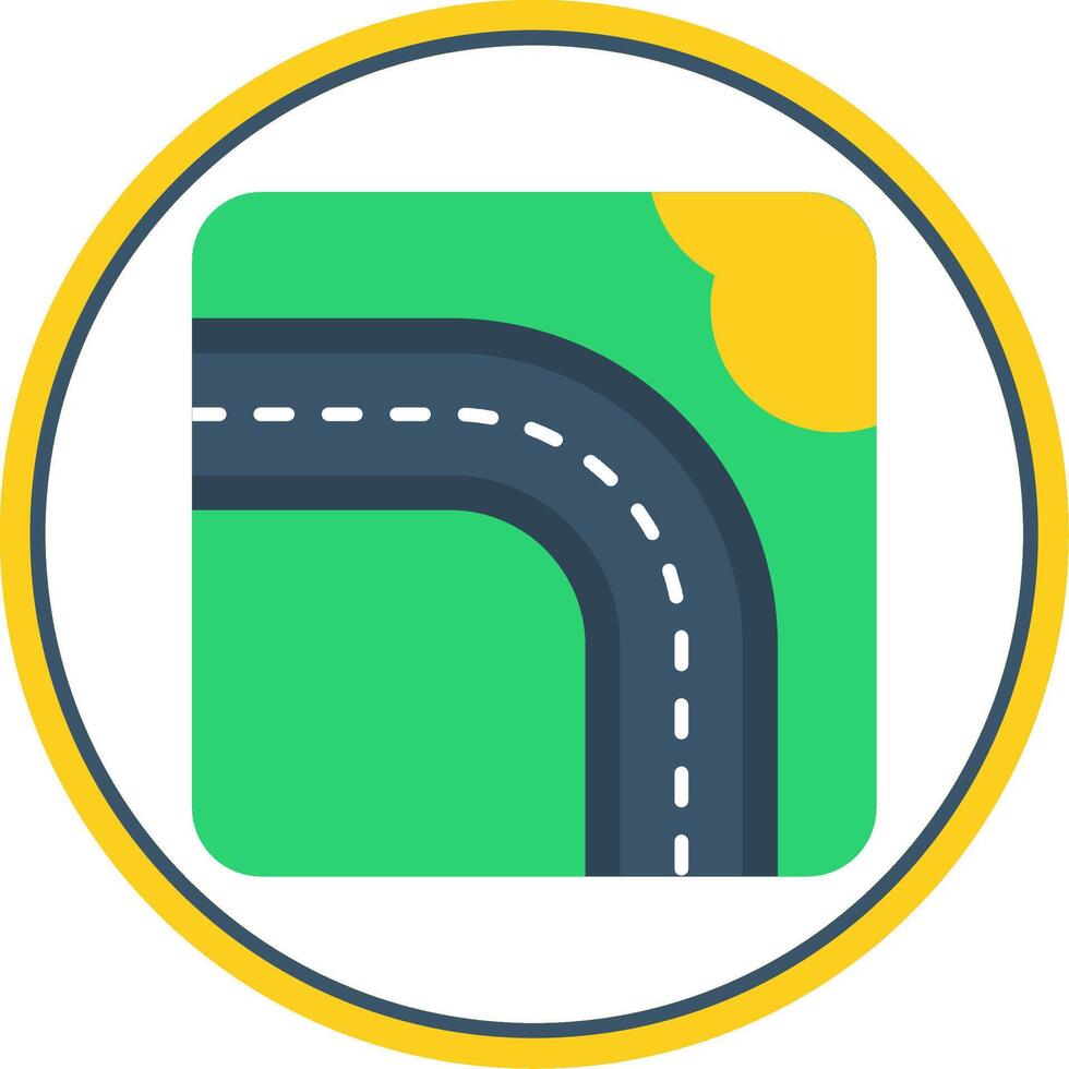 Highway Flat Circle Uni Icon vector