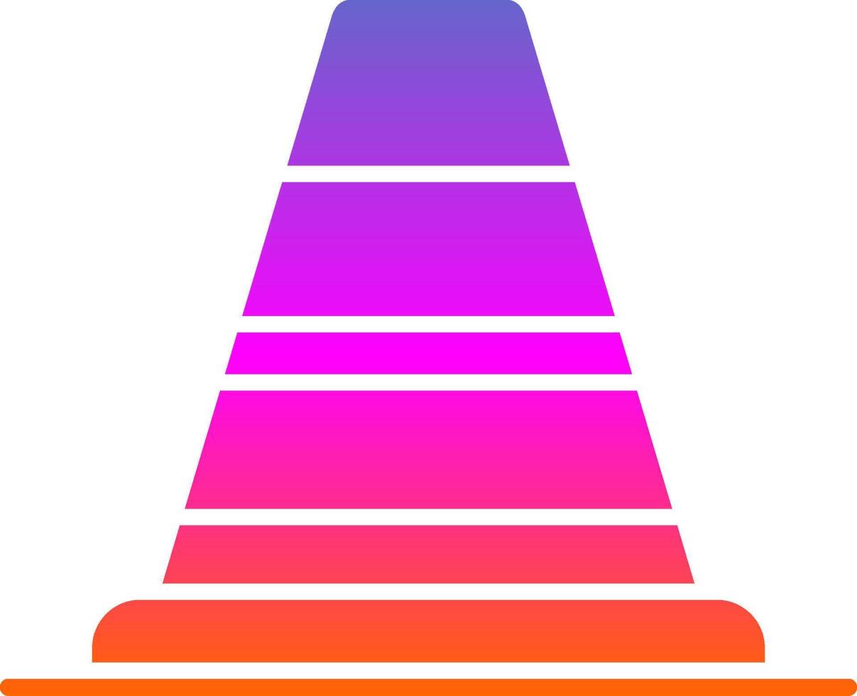 Cones Signal Glyph Gradient Icon vector