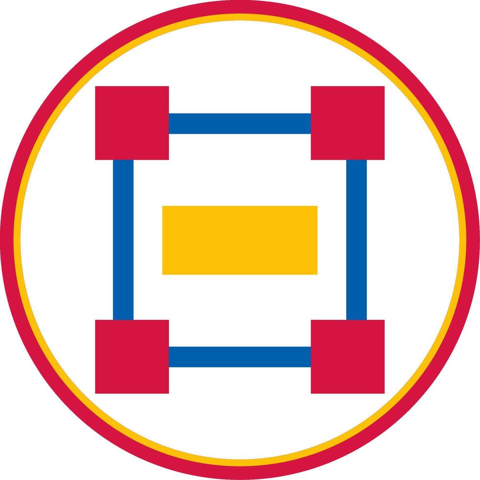 Rectangle frame Flat Circle Uni Icon vector