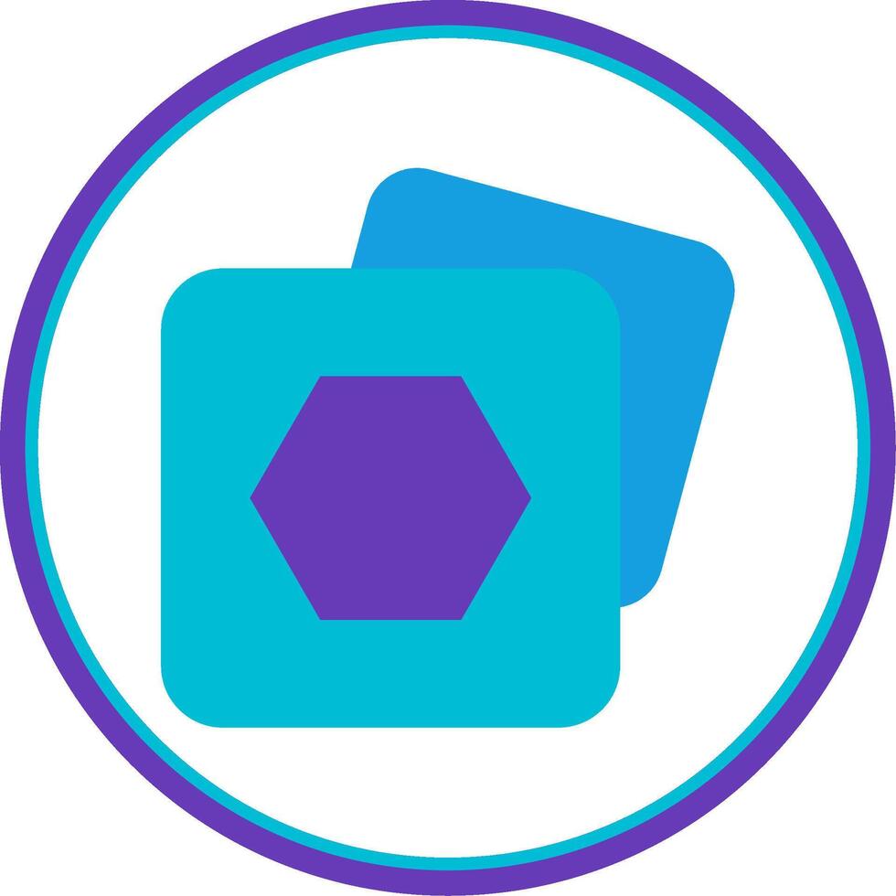 Polygon frame Flat Circle Uni Icon vector