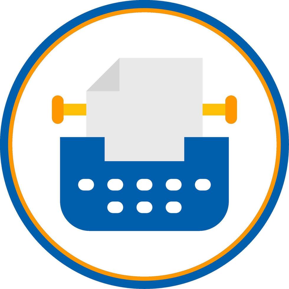 Typewriter Flat Circle Uni Icon vector