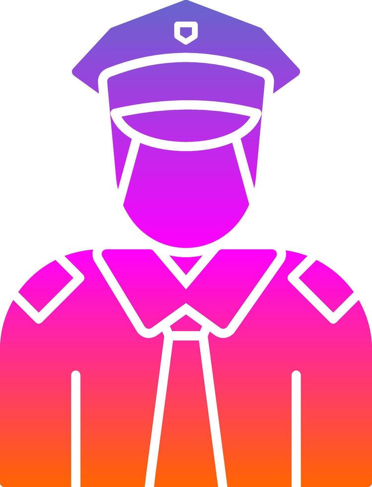 Policeman Glyph Gradient Icon vector