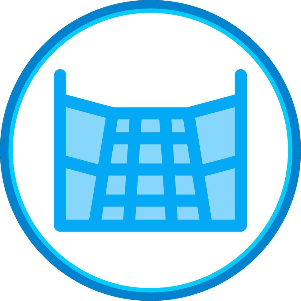 3d perspective grid Flat Circle Uni Icon vector