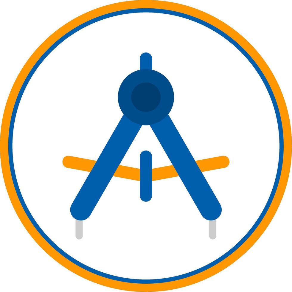 Drawing compass Flat Circle Uni Icon vector