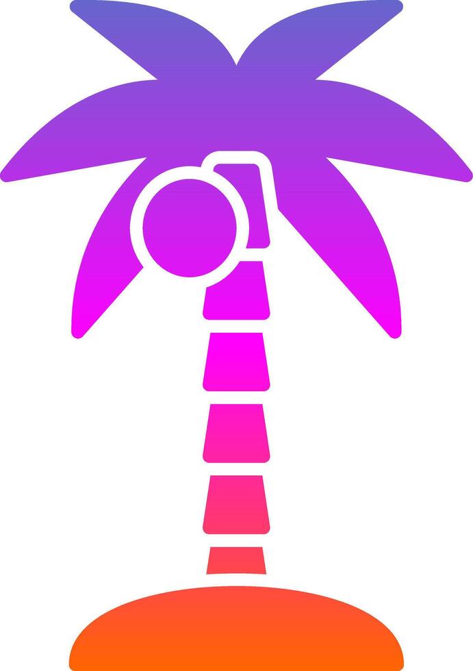 Coconut Tree Glyph Gradient Icon vector
