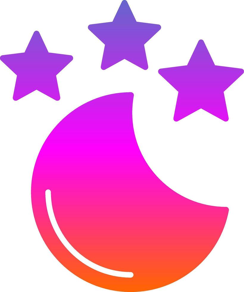 nuevo Luna glifo degradado icono vector