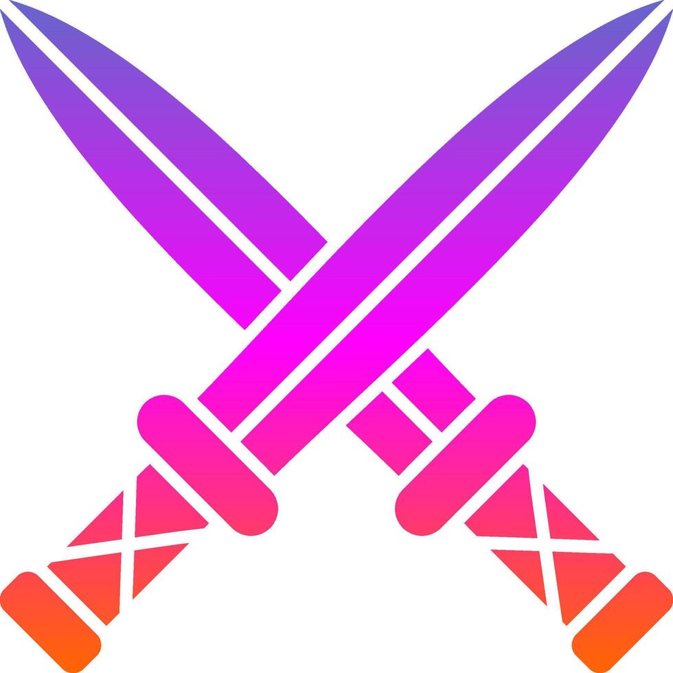 Two Swords Glyph Gradient Icon vector