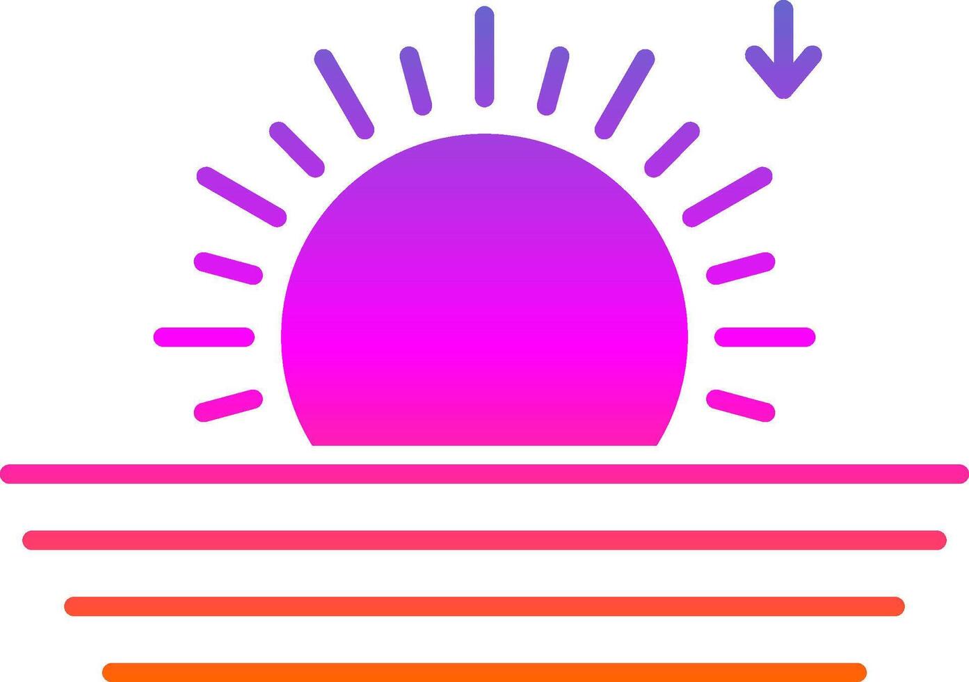 icono de gradiente de glifo de puesta de sol vector