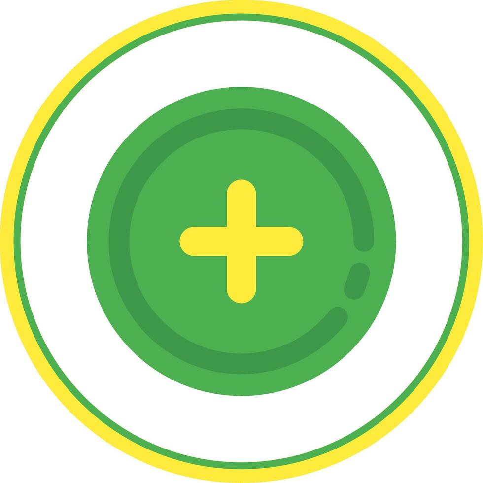Add 2 Flat Circle Uni Icon vector