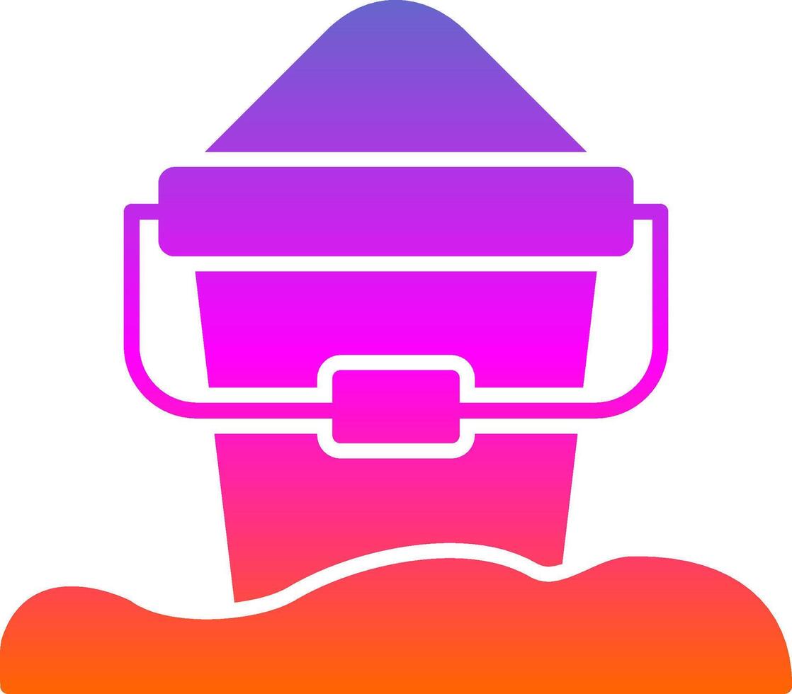 Sand Bucket Glyph Gradient Icon vector