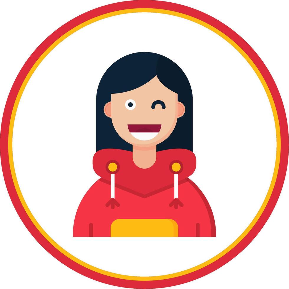 Wink Flat Circle Uni Icon vector