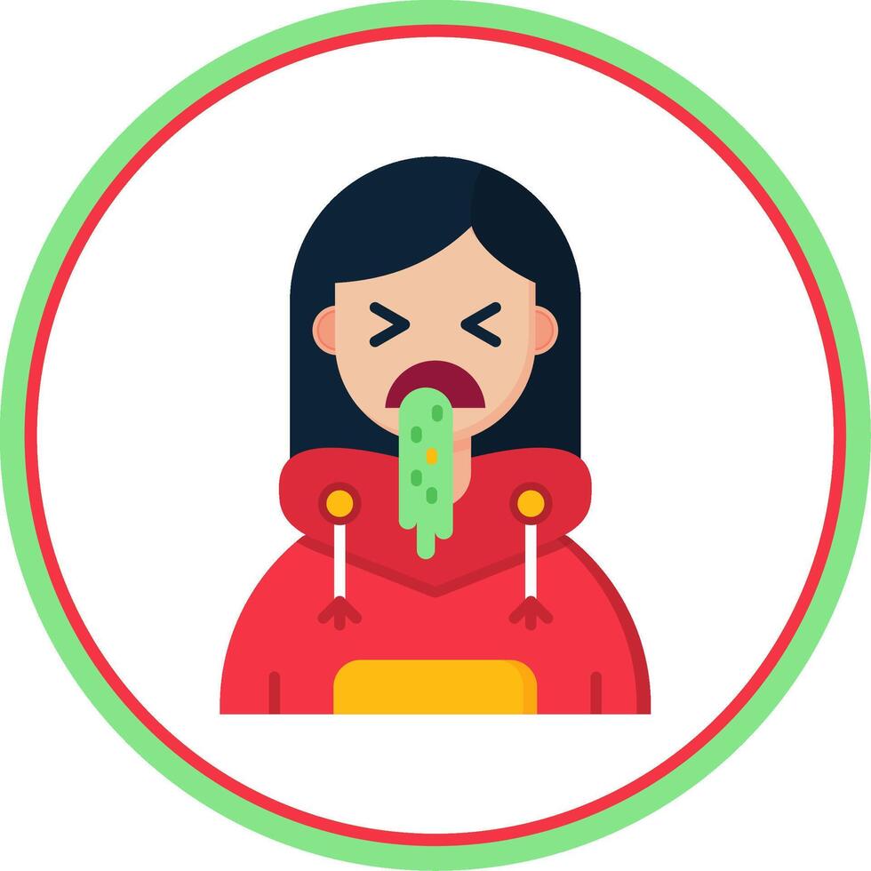 Vomit Flat Circle Uni Icon vector