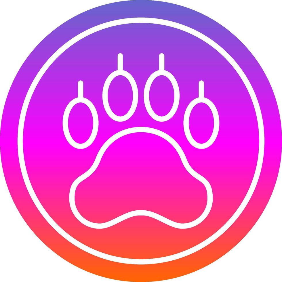 Pawprint Glyph Gradient Icon vector