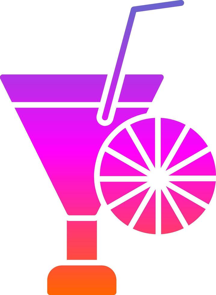 Cocktail Glyph Gradient Icon vector