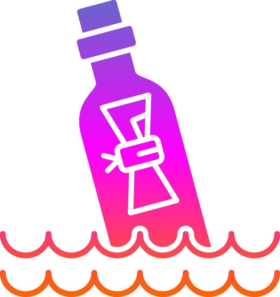 Message In Bottle Glyph Gradient Icon vector