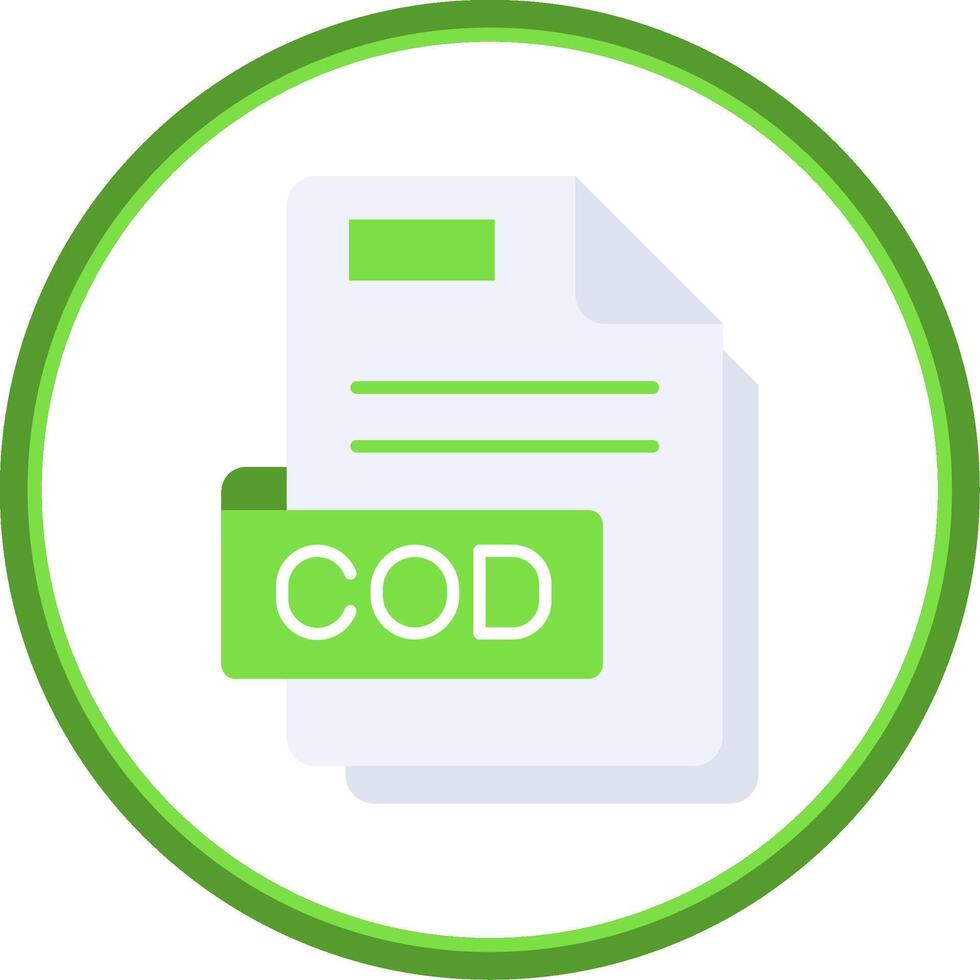 Cod Flat Circle Uni Icon vector