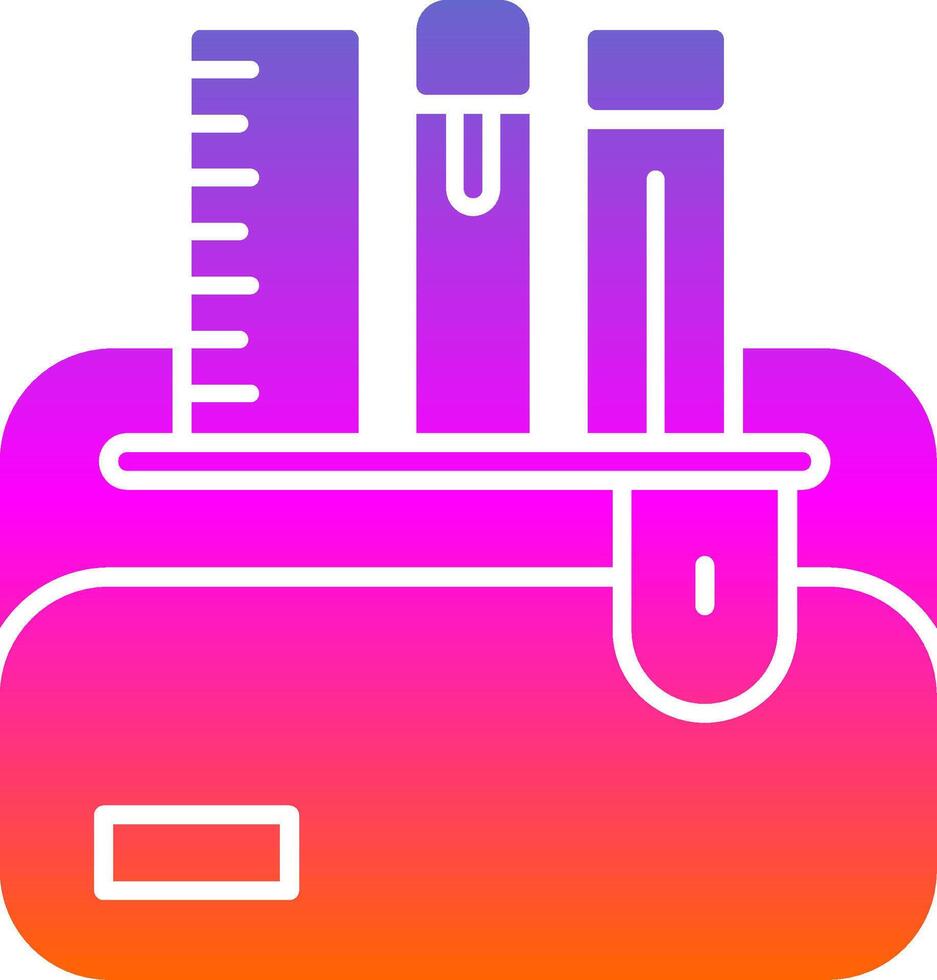 Pencil Case Glyph Gradient Icon vector