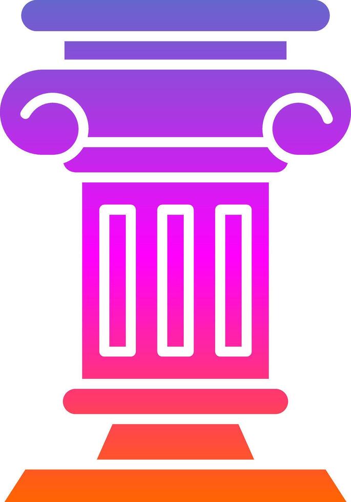 Pillar Glyph Gradient Icon vector