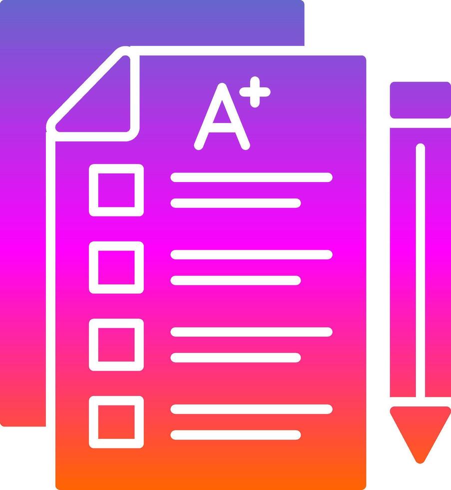 Exam Glyph Gradient Icon vector