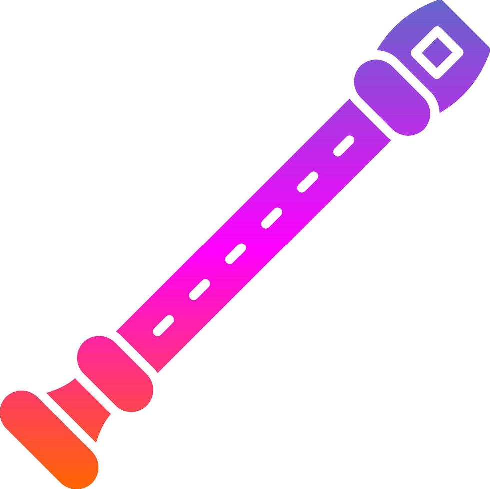 flauta glifo degradado icono vector