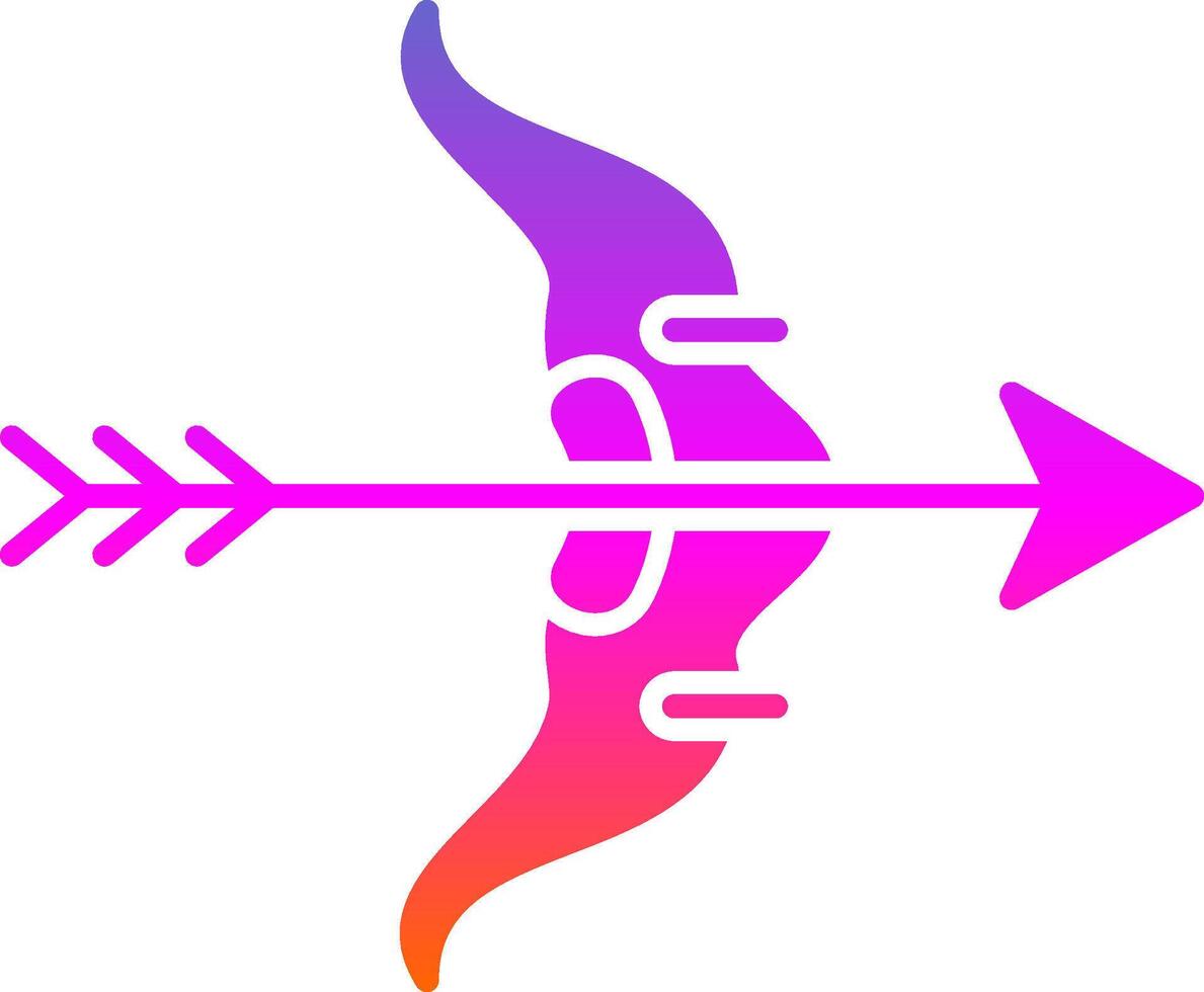 Bow And Arrow Glyph Gradient Icon vector