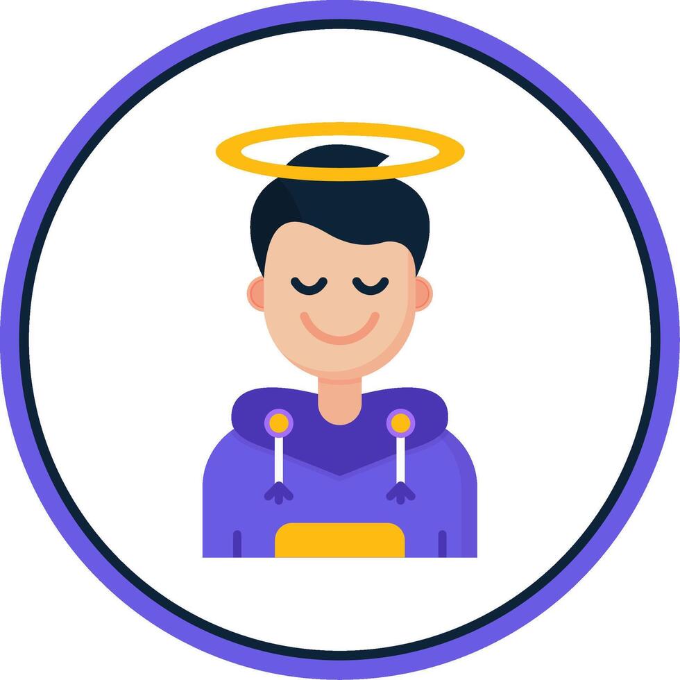 Angel Flat Circle Uni Icon vector