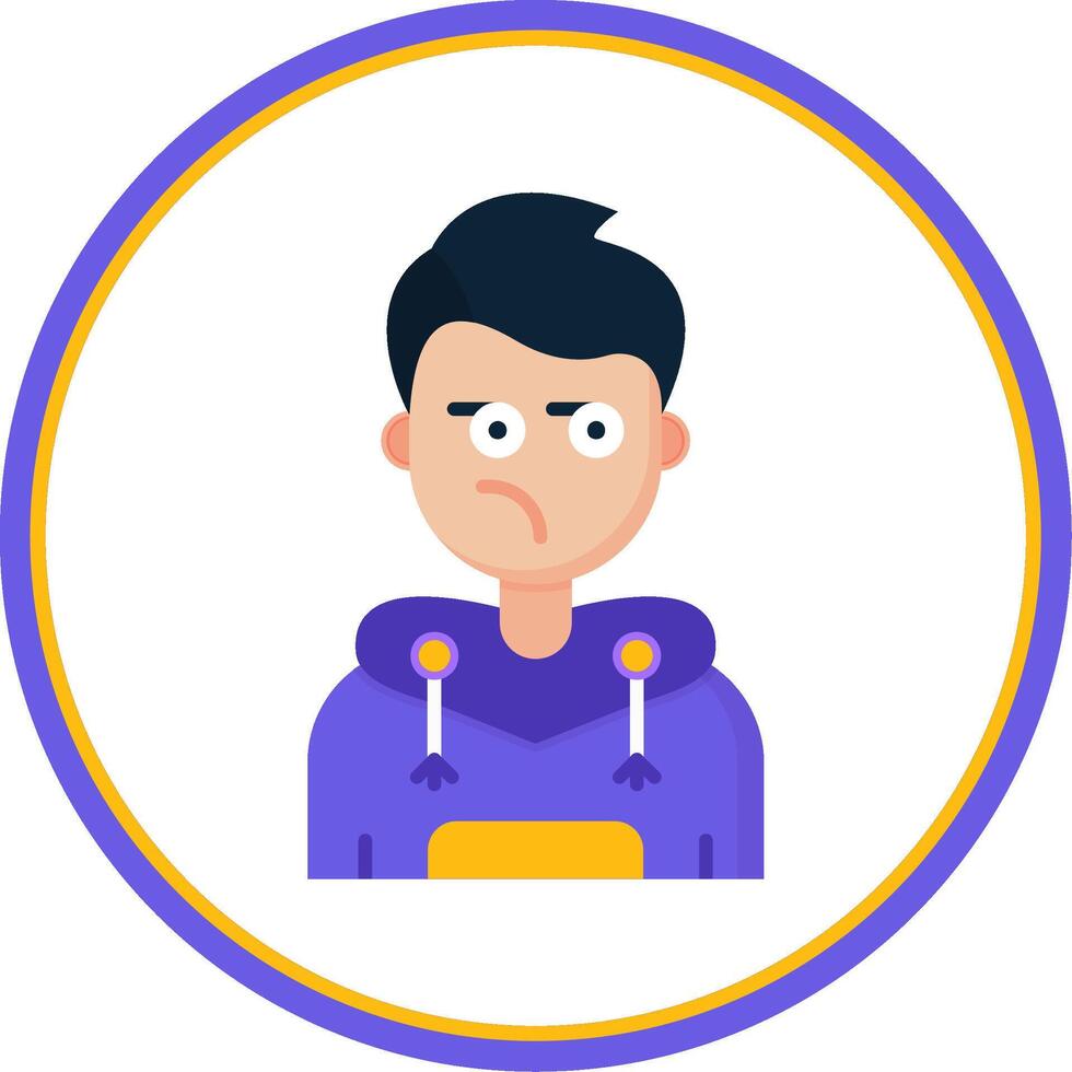 Suspicious Flat Circle Uni Icon vector