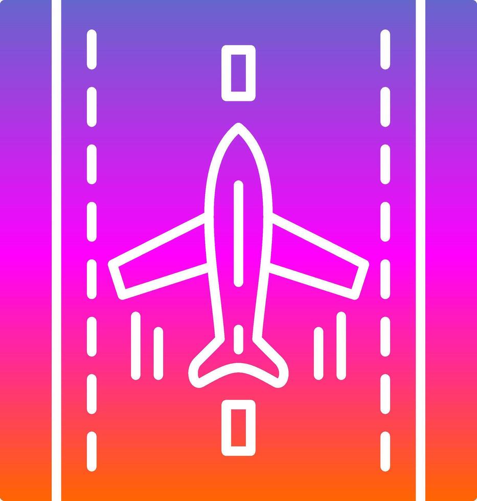 Landing Airplane Glyph Gradient Icon vector