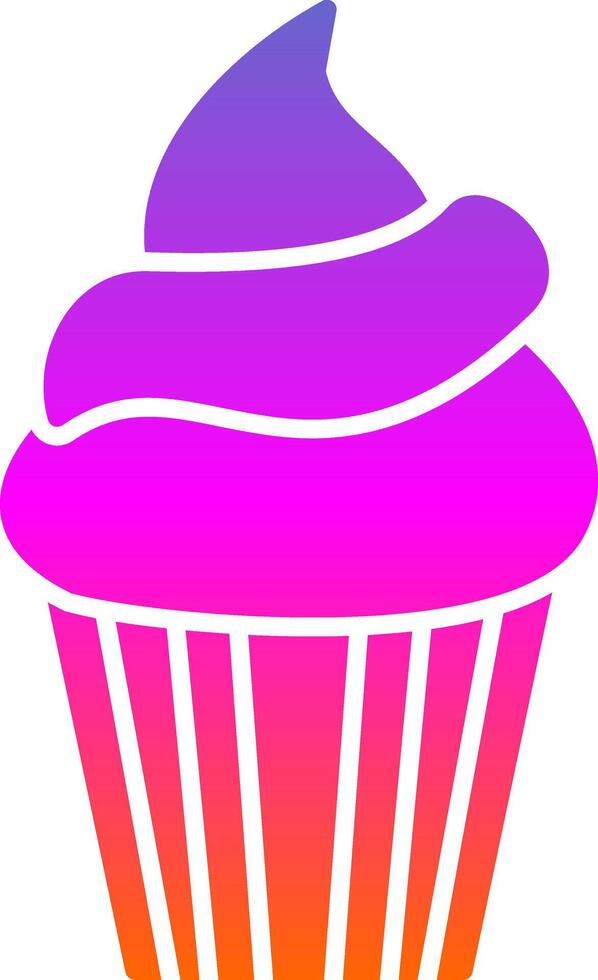 Cupcake Glyph Gradient Icon vector
