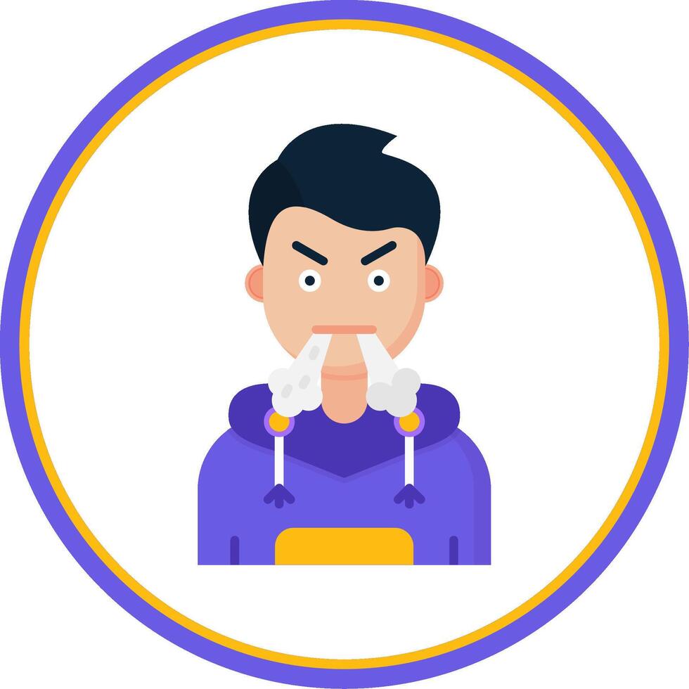 Angry Flat Circle Uni Icon vector