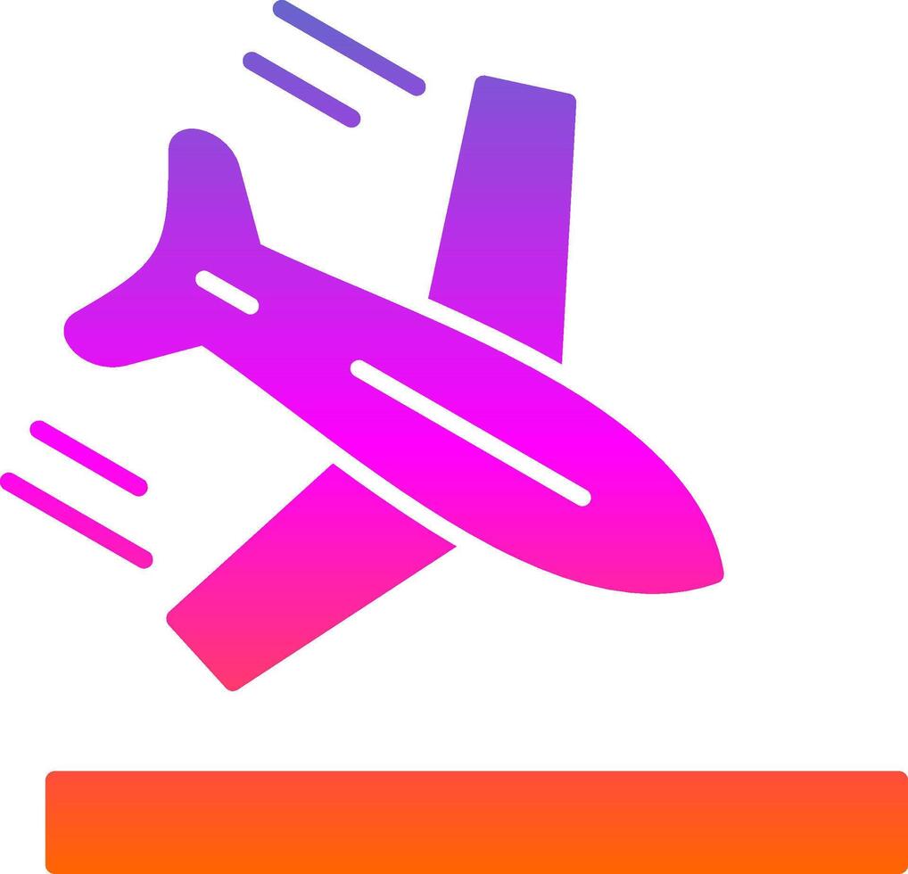 Plane Glyph Gradient Icon vector