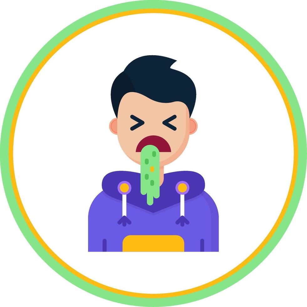 Vomit Flat Circle Uni Icon vector