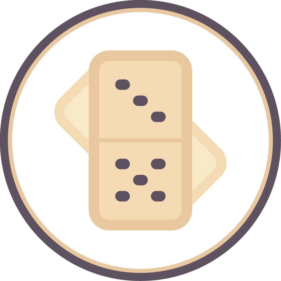 Domino Flat Circle Uni Icon vector