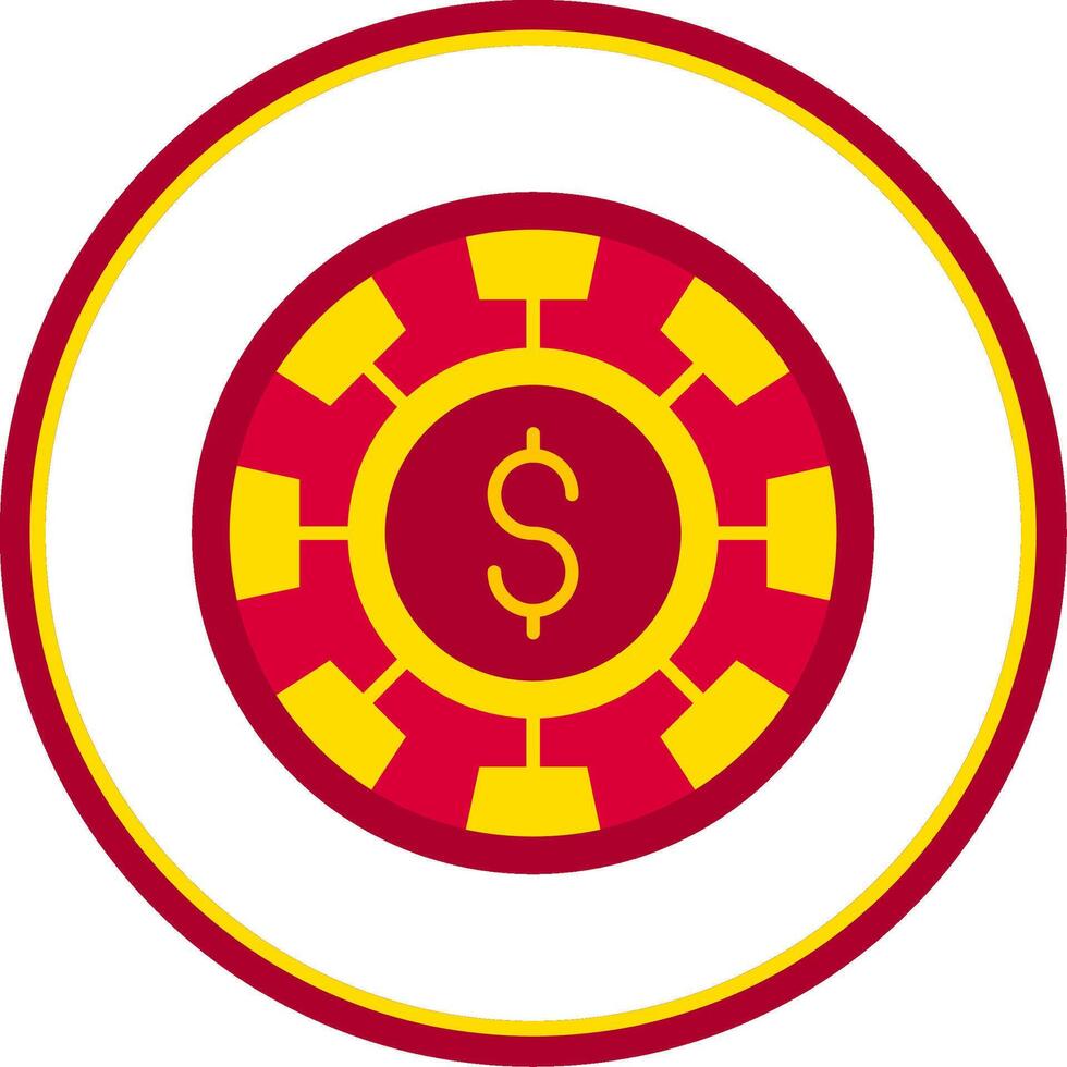 Chip Flat Circle Uni Icon vector