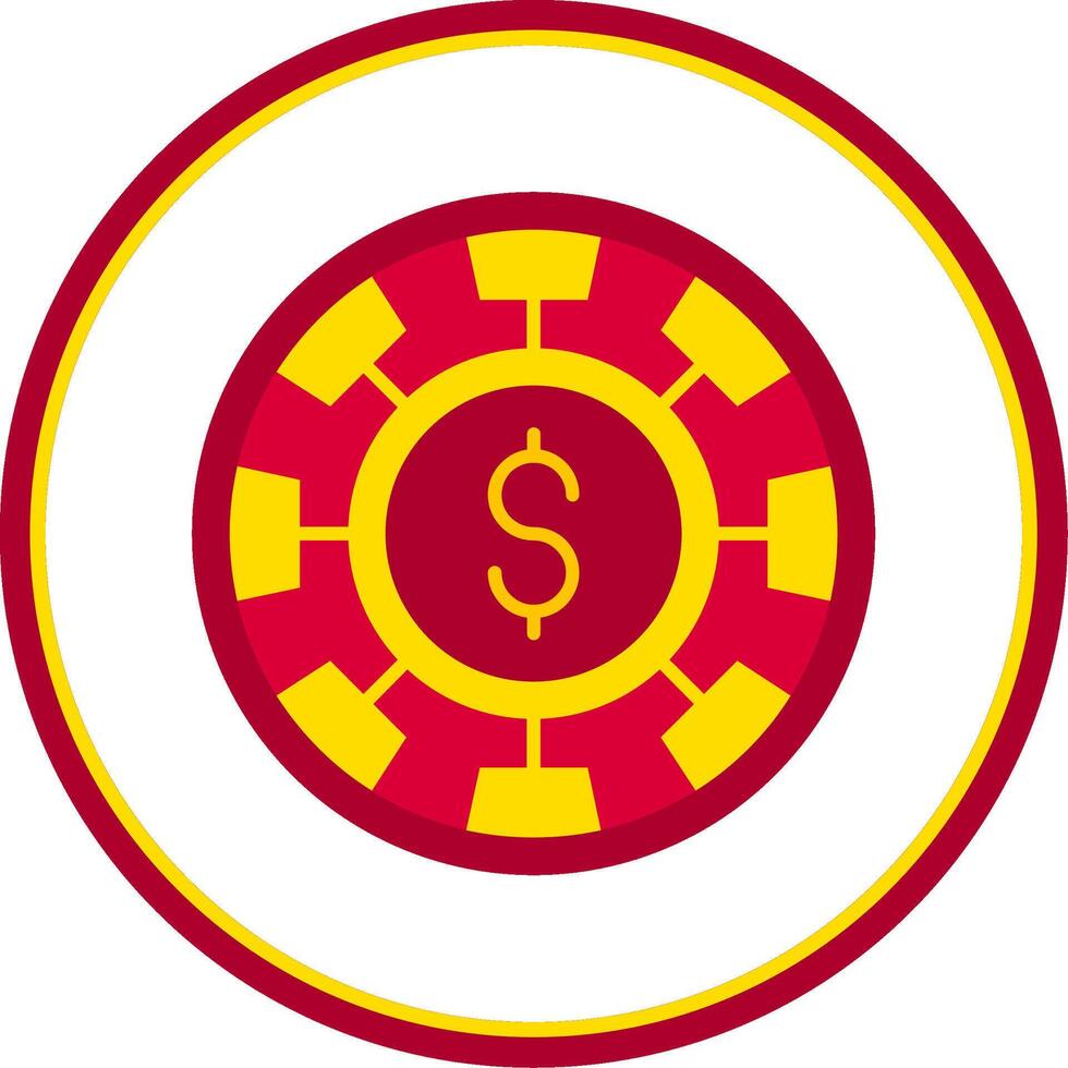 chip plano circulo uni icono vector