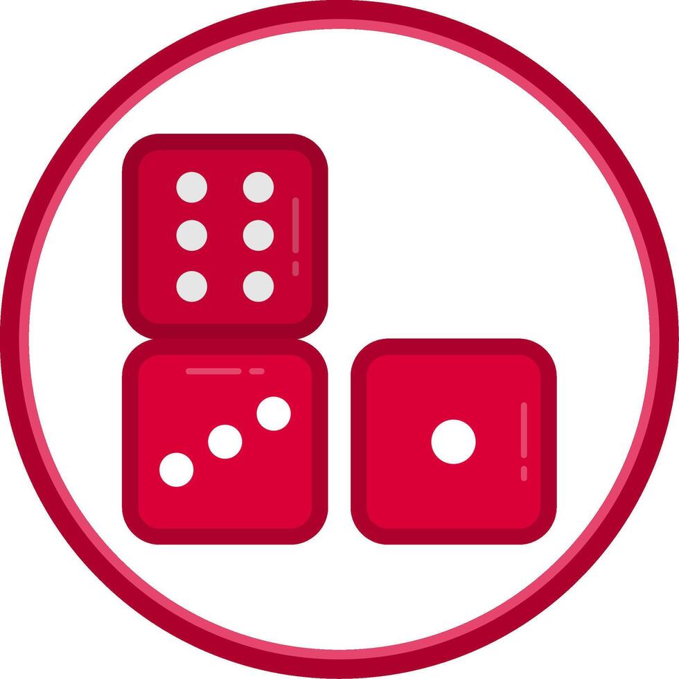 Dices Flat Circle Uni Icon vector