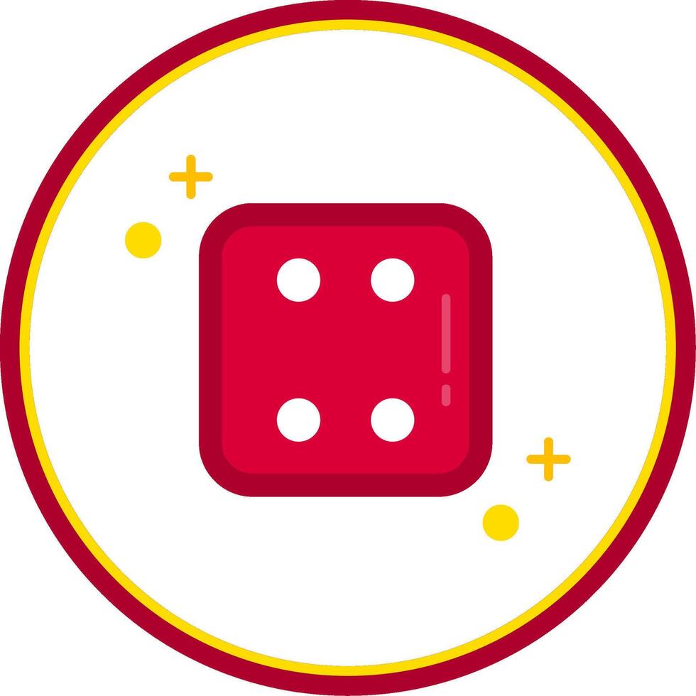 Dice four Flat Circle Uni Icon vector