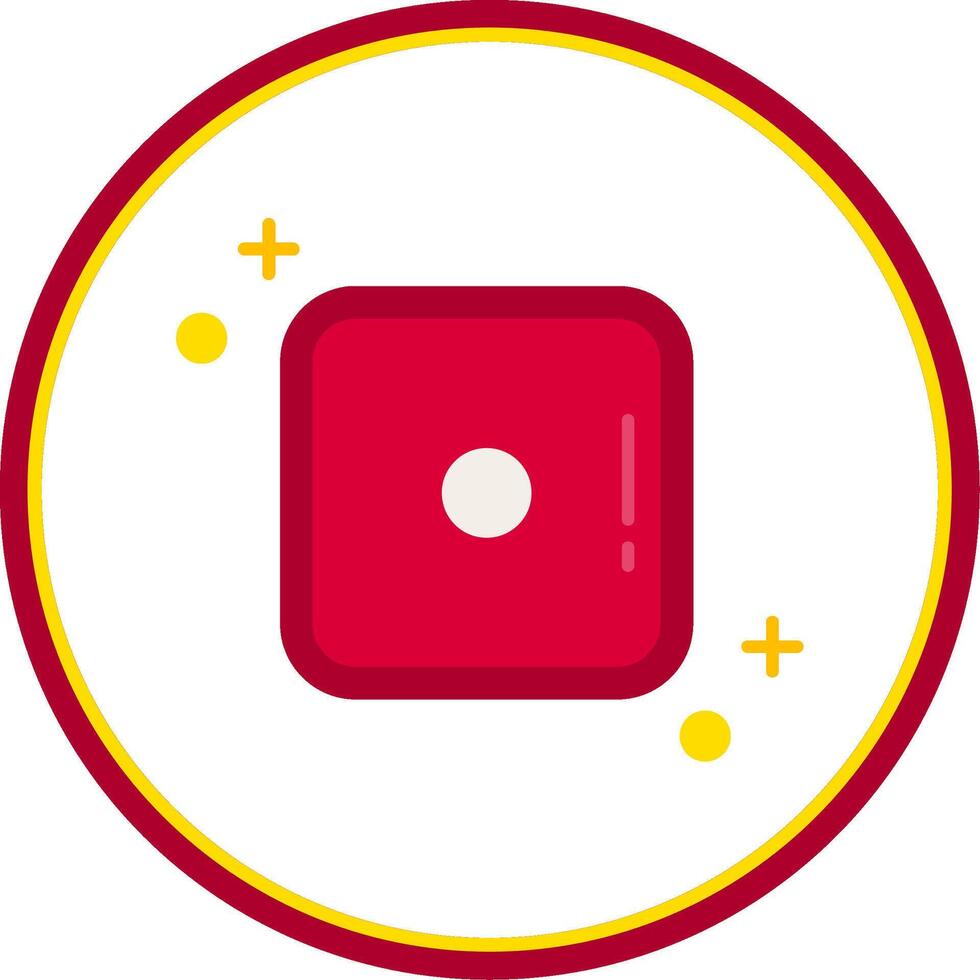 Dice one Flat Circle Uni Icon vector