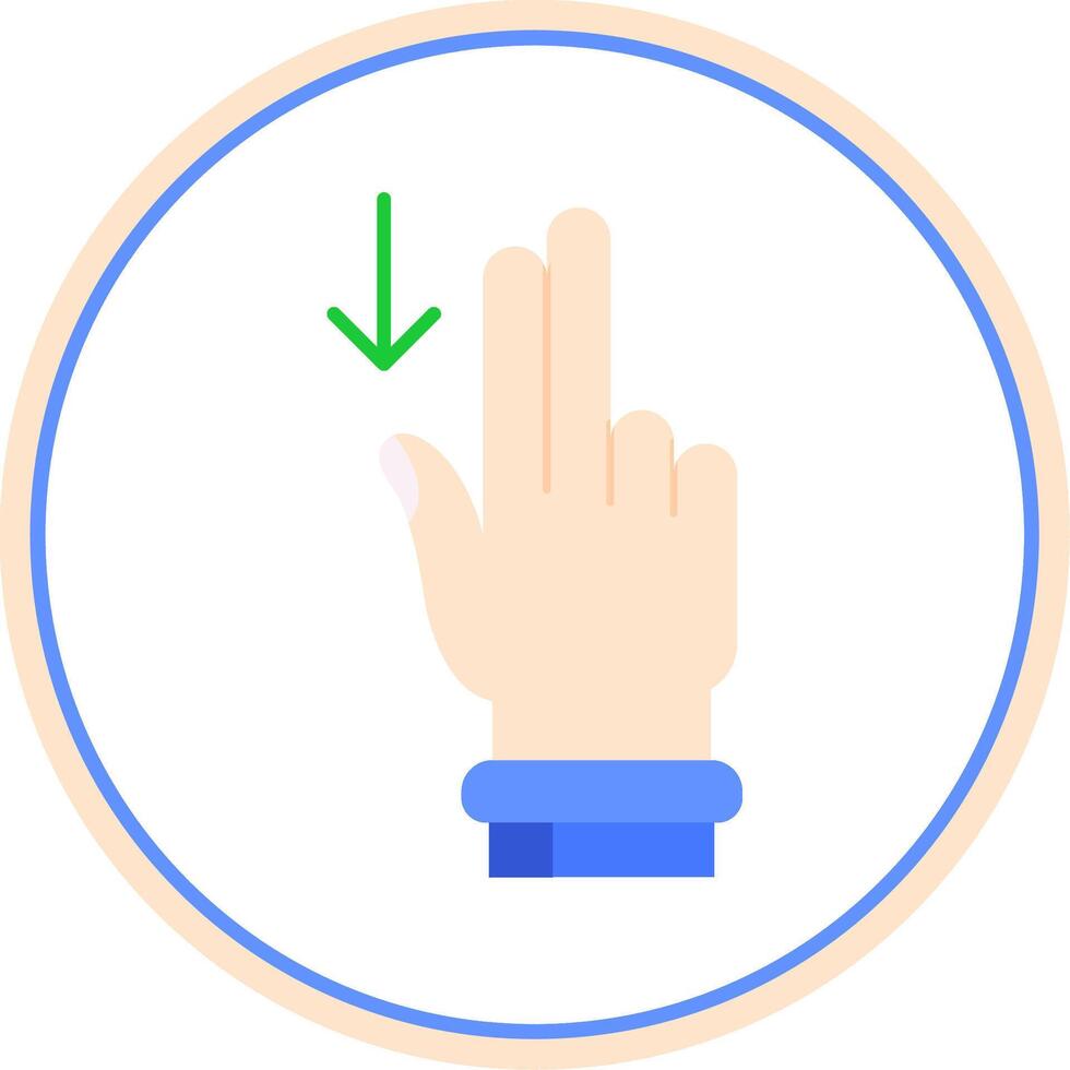 Two Fingers Down Flat Circle Uni Icon vector