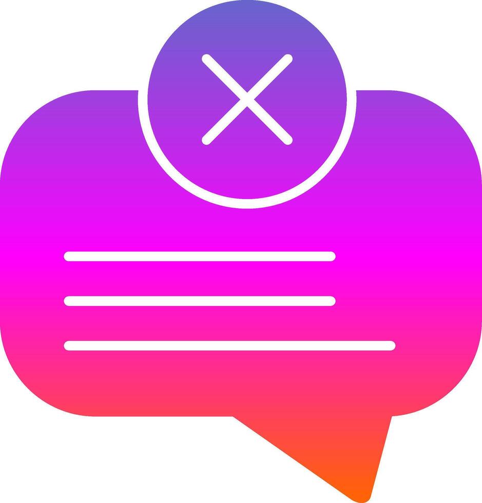 No Message Glyph Gradient Icon vector