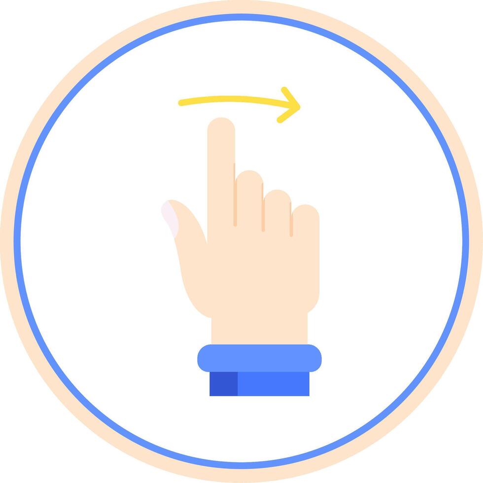 Swipe Right Flat Circle Uni Icon vector