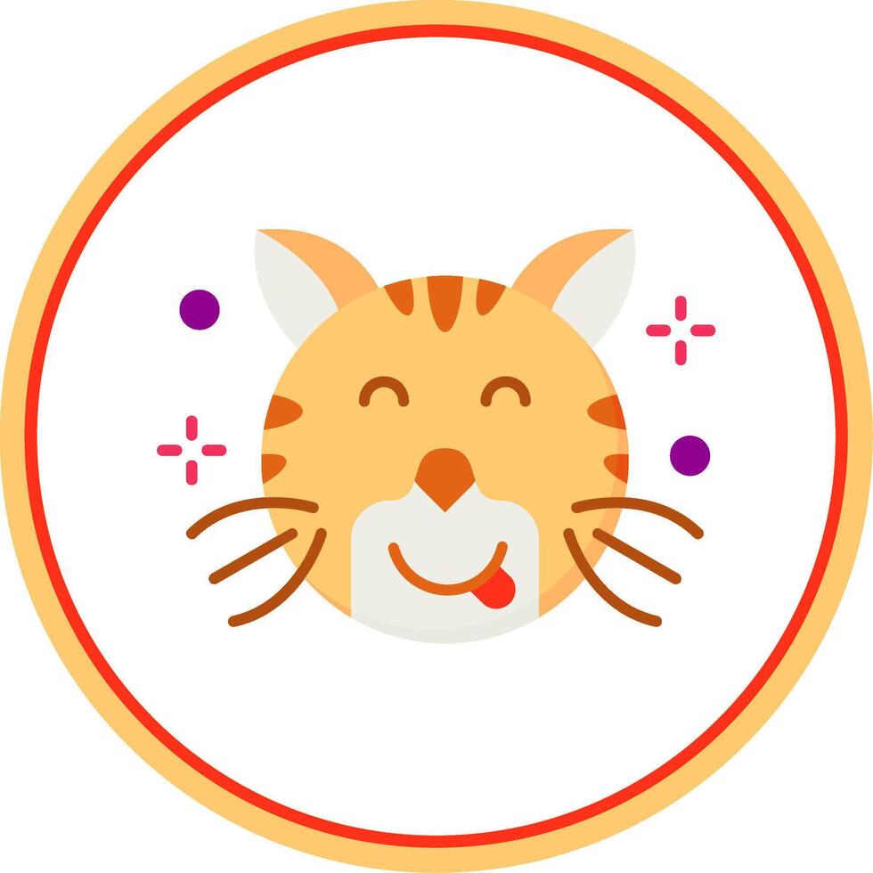 Tongue Flat Circle Uni Icon vector