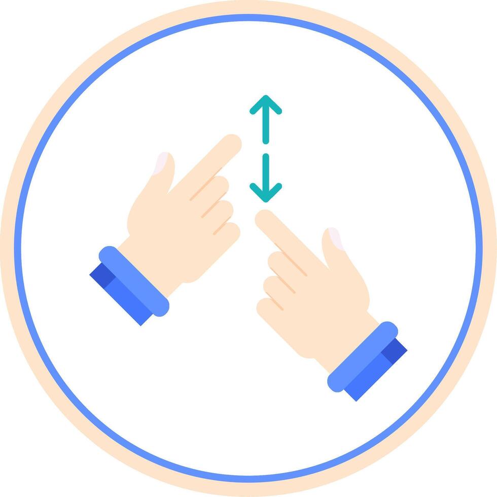 Tap and Scroll Flat Circle Uni Icon vector